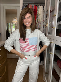 Americana Charm Mock Neck Pullover
