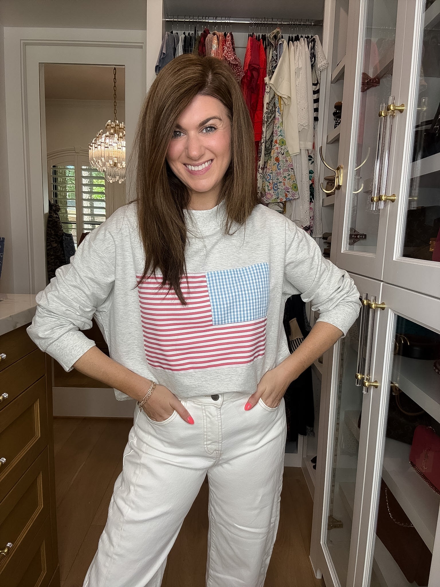 Americana Charm Mock Neck Pullover