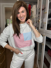 Americana Charm Mock Neck Pullover