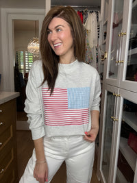 Americana Charm Mock Neck Pullover