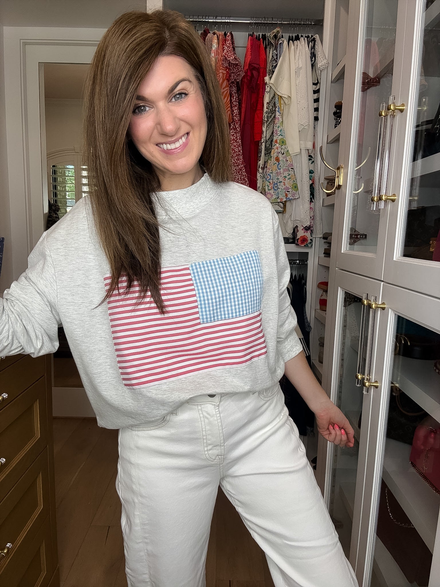 Americana Charm Mock Neck Pullover