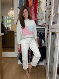 Risen Cape Cod High Rise Cream Barrel Jeans