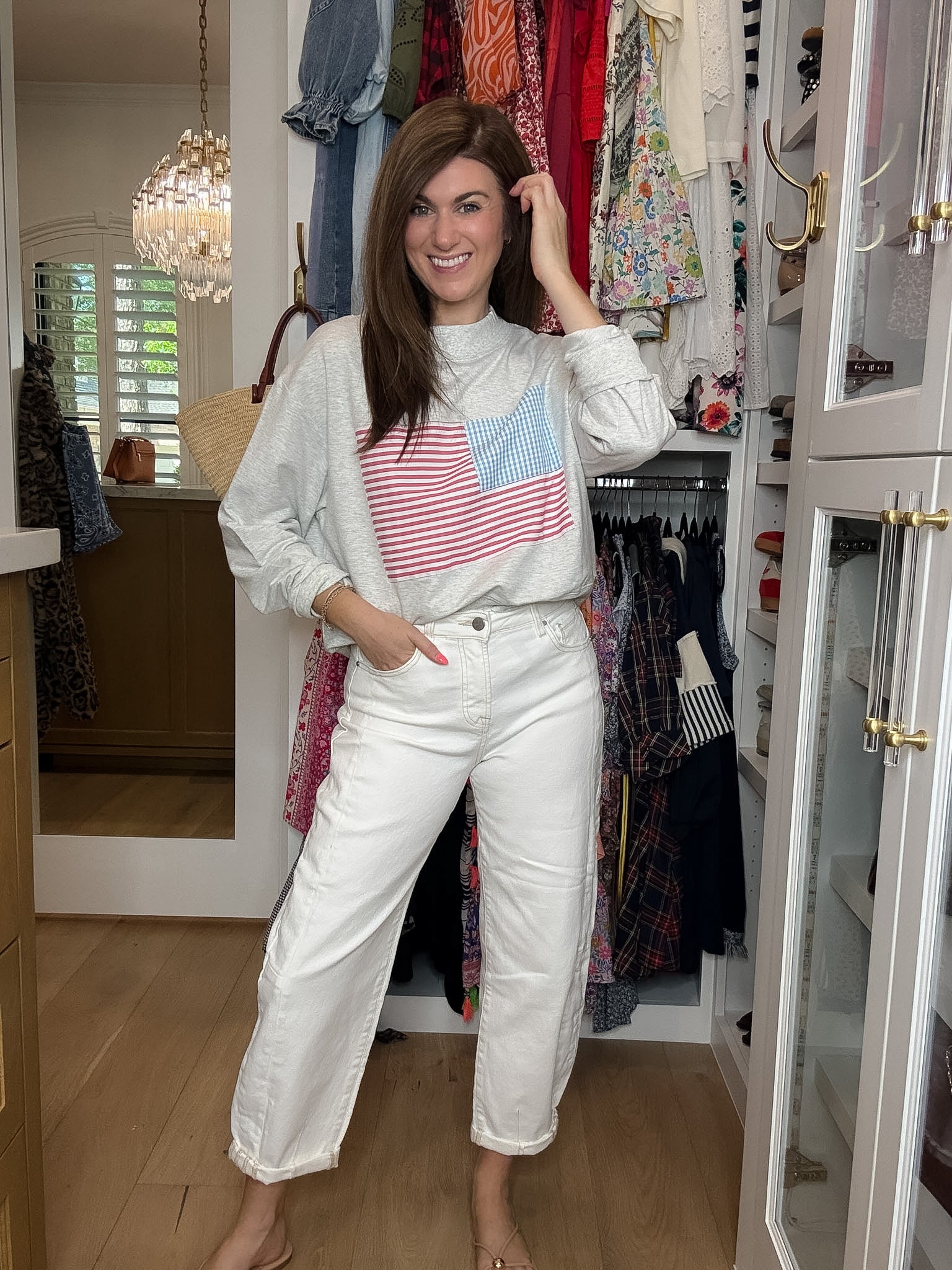 Americana Charm Mock Neck Pullover