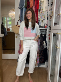 Risen Cape Cod High Rise Cream Barrel Jeans