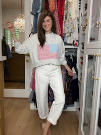 Risen Cape Cod High Rise Cream Barrel Jeans