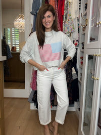 Risen Cape Cod High Rise Cream Barrel Jeans