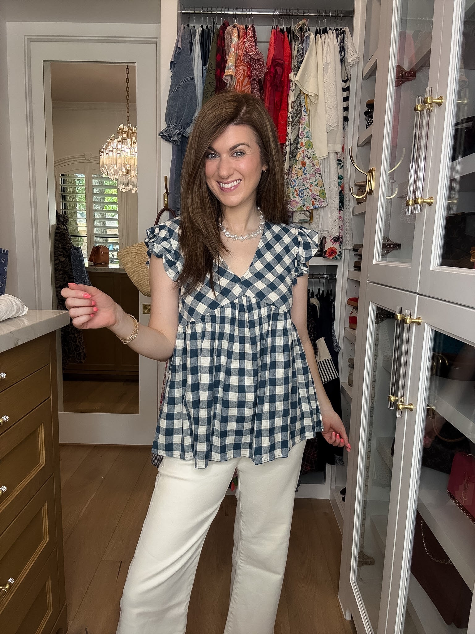 SALE! Susannah Gingham Top in Navy *Final Sale*