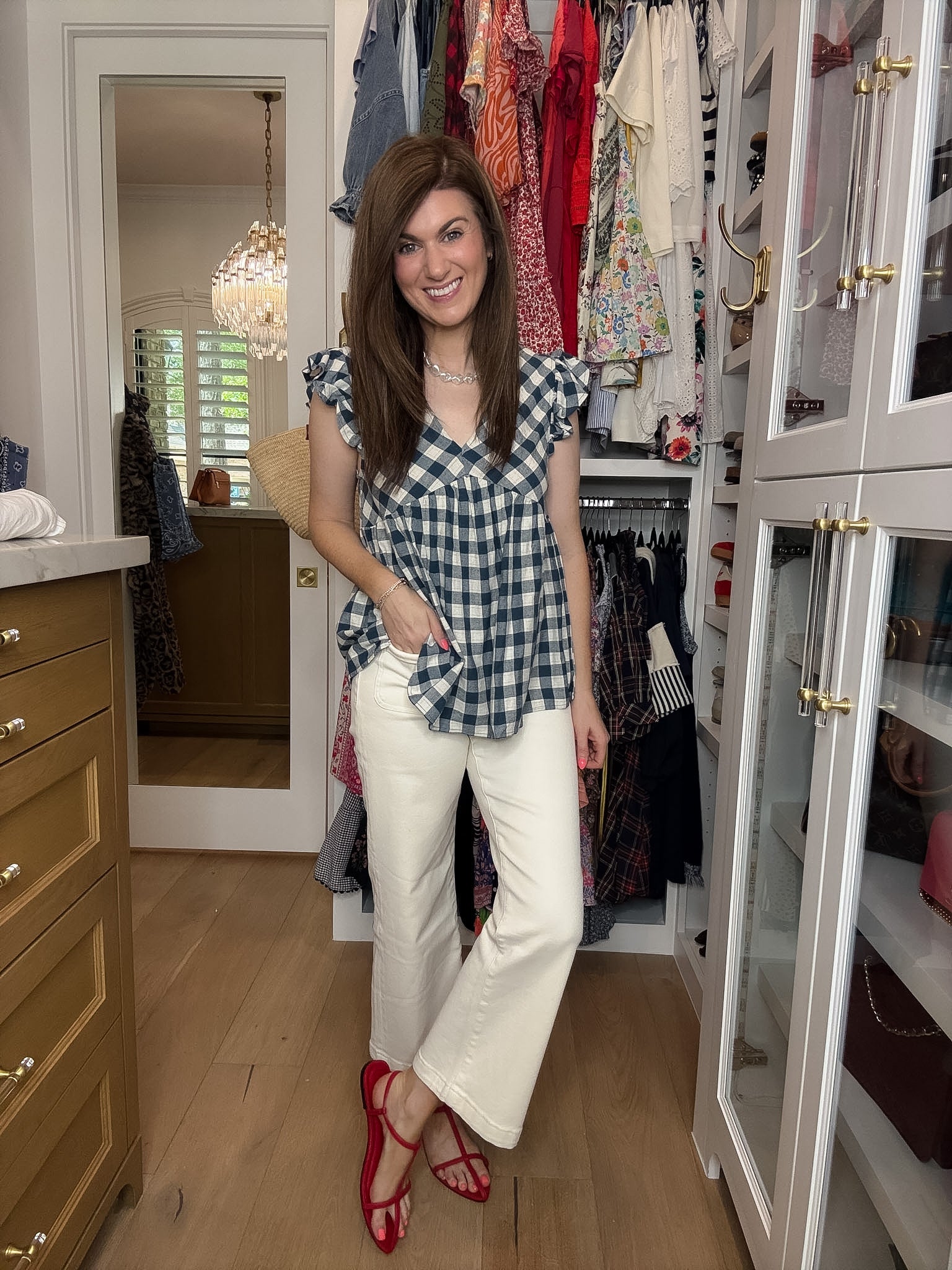 SALE! Susannah Gingham Top in Navy *Final Sale*