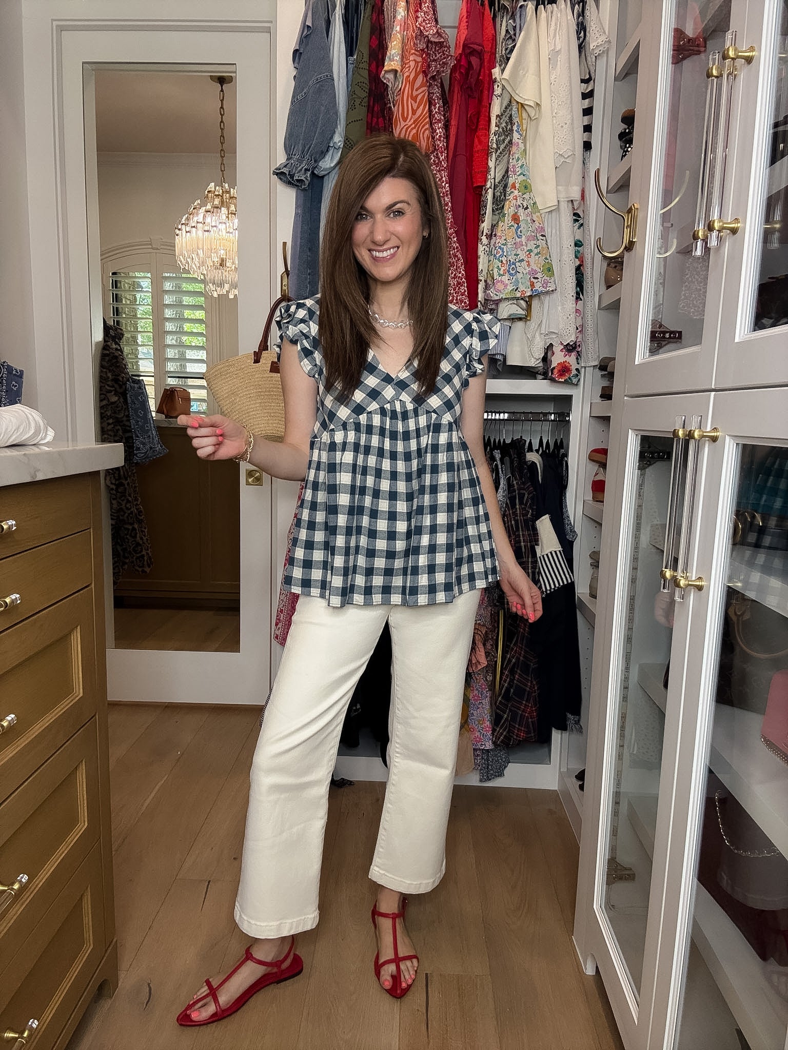 SALE! Susannah Gingham Top in Navy *Final Sale*