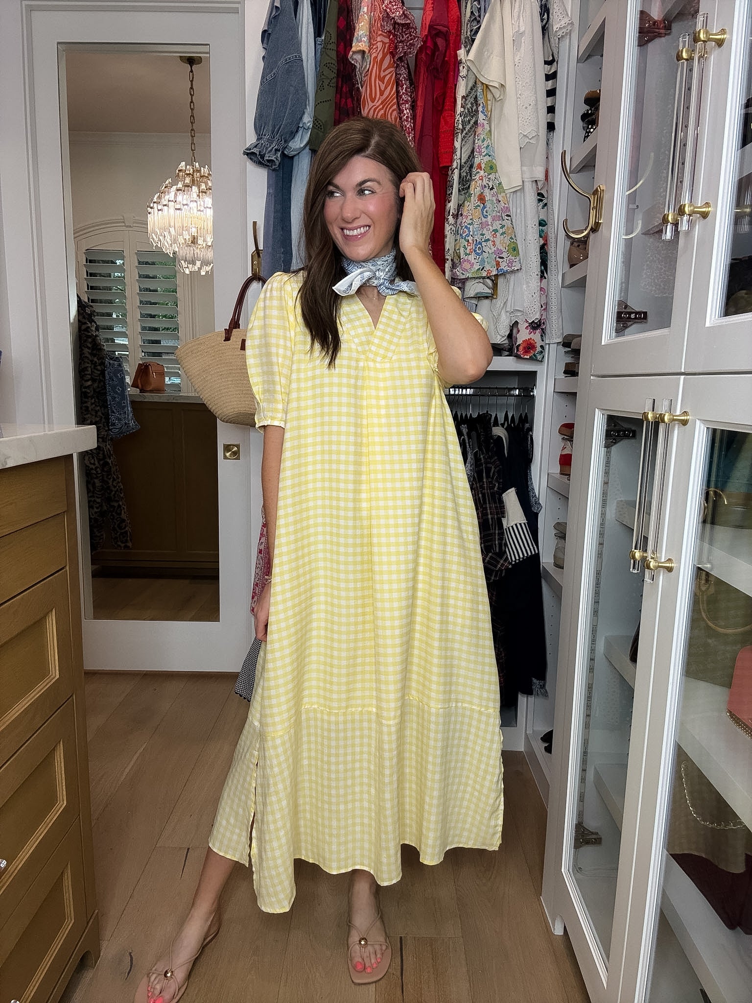 Charleston Charm Gingham Midi Dress in Yellow – Belles and Whistles Boutique