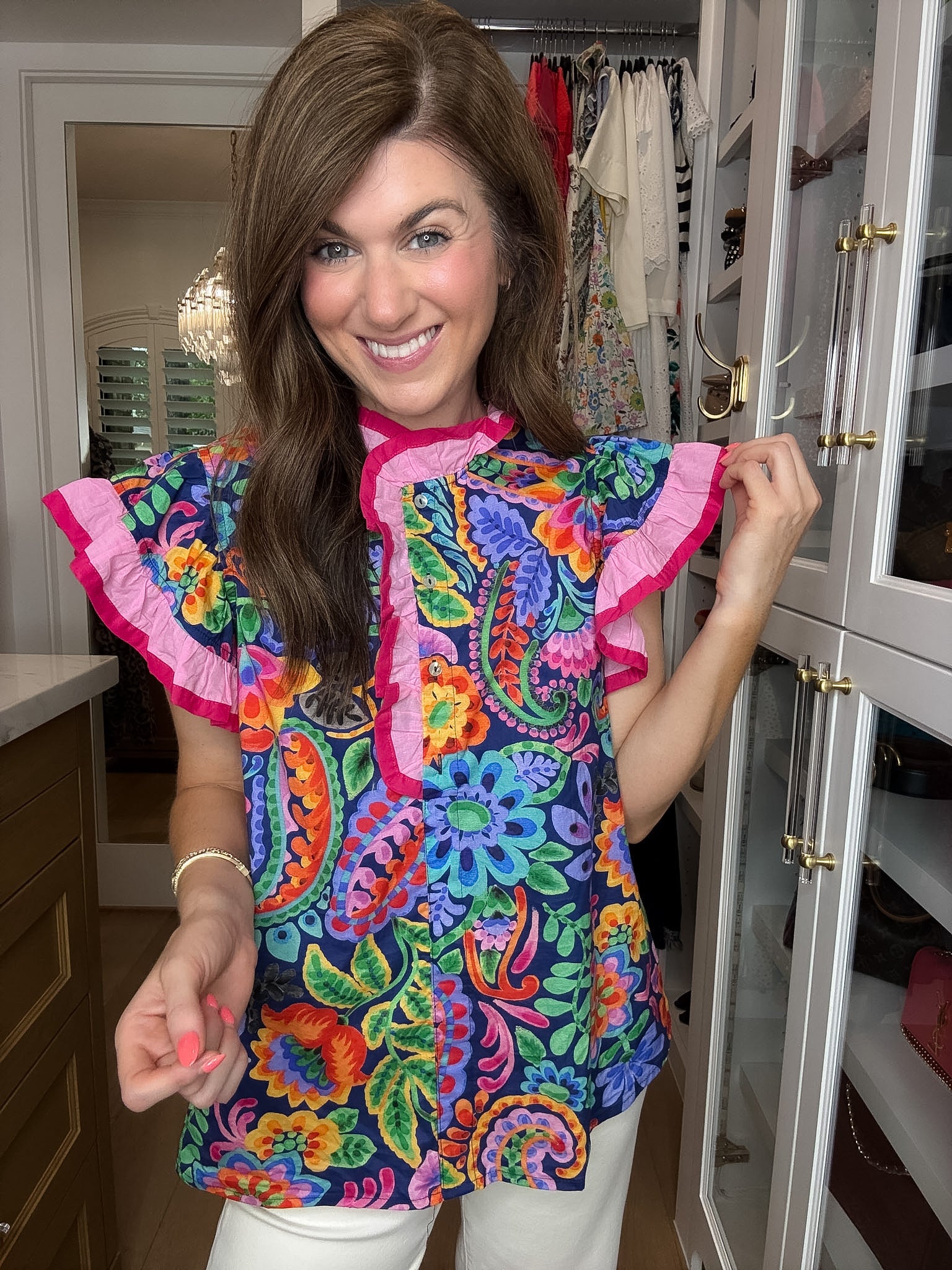 Be So Bold Floral Top in Navy