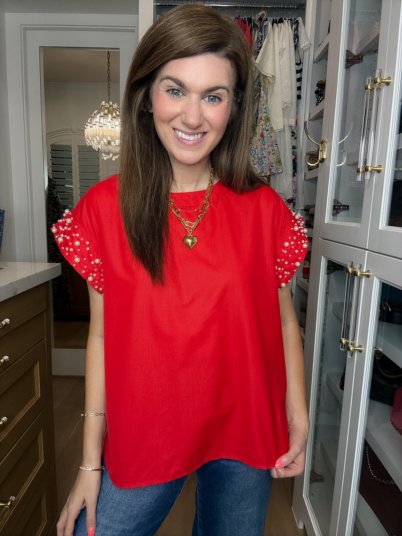 Timeless Charm Top in Red