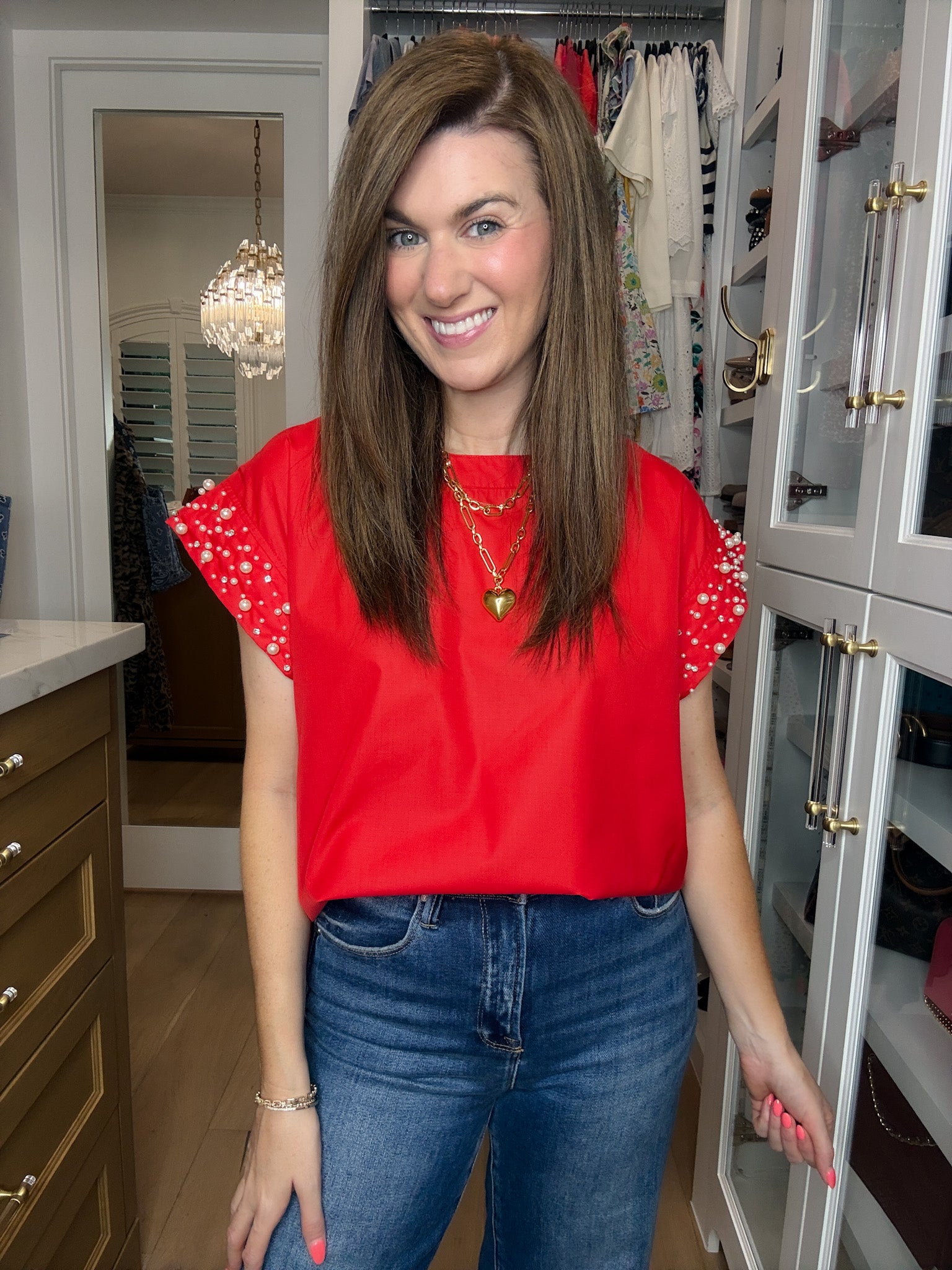 Timeless Charm Top in Red
