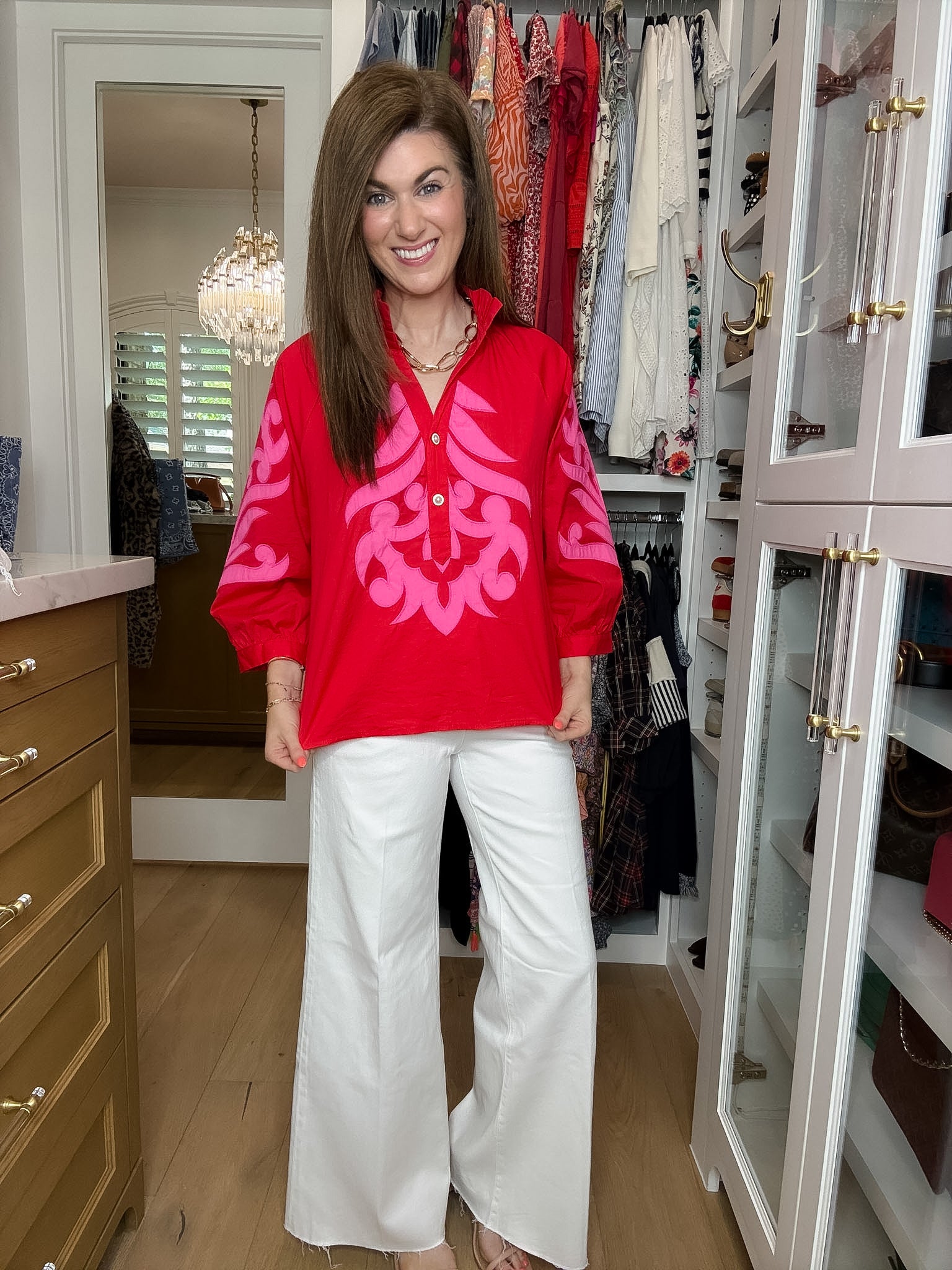 Palm Royale Top in Red/Pink