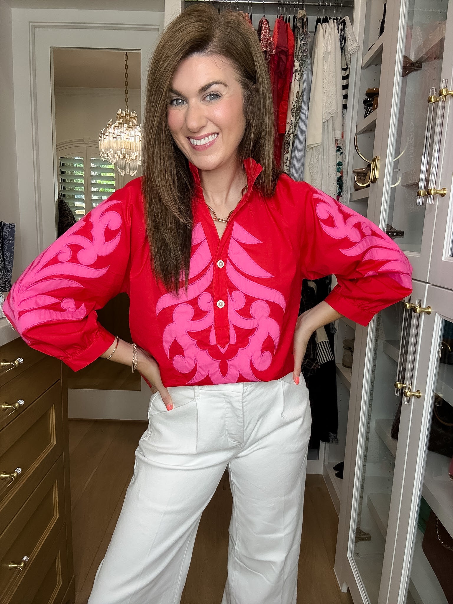 Palm Royale Top in Red/Pink