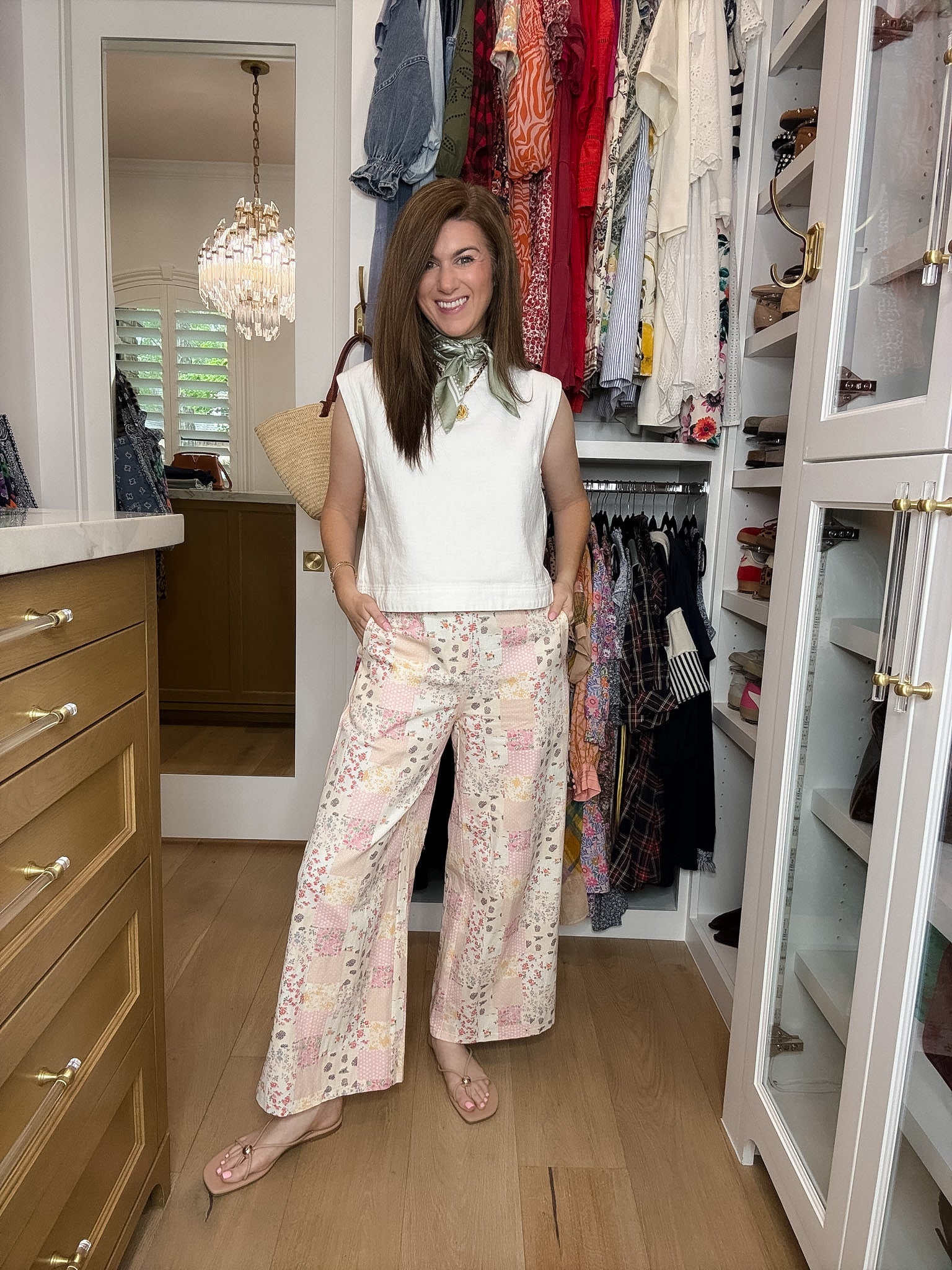 Patchwork Petals Wide Leg Jeans