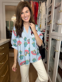 Palm House Printed Top