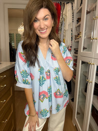 Palm House Printed Top