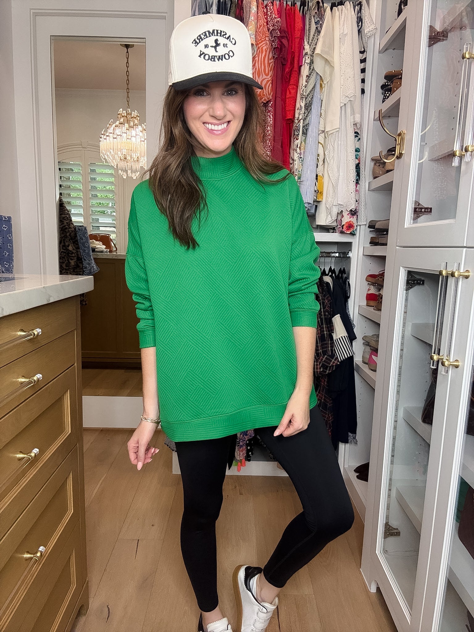 On the Go Textured Pocket Tunic in Green