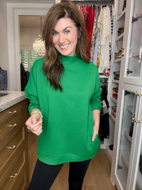 On the Go Textured Pocket Tunic in Green