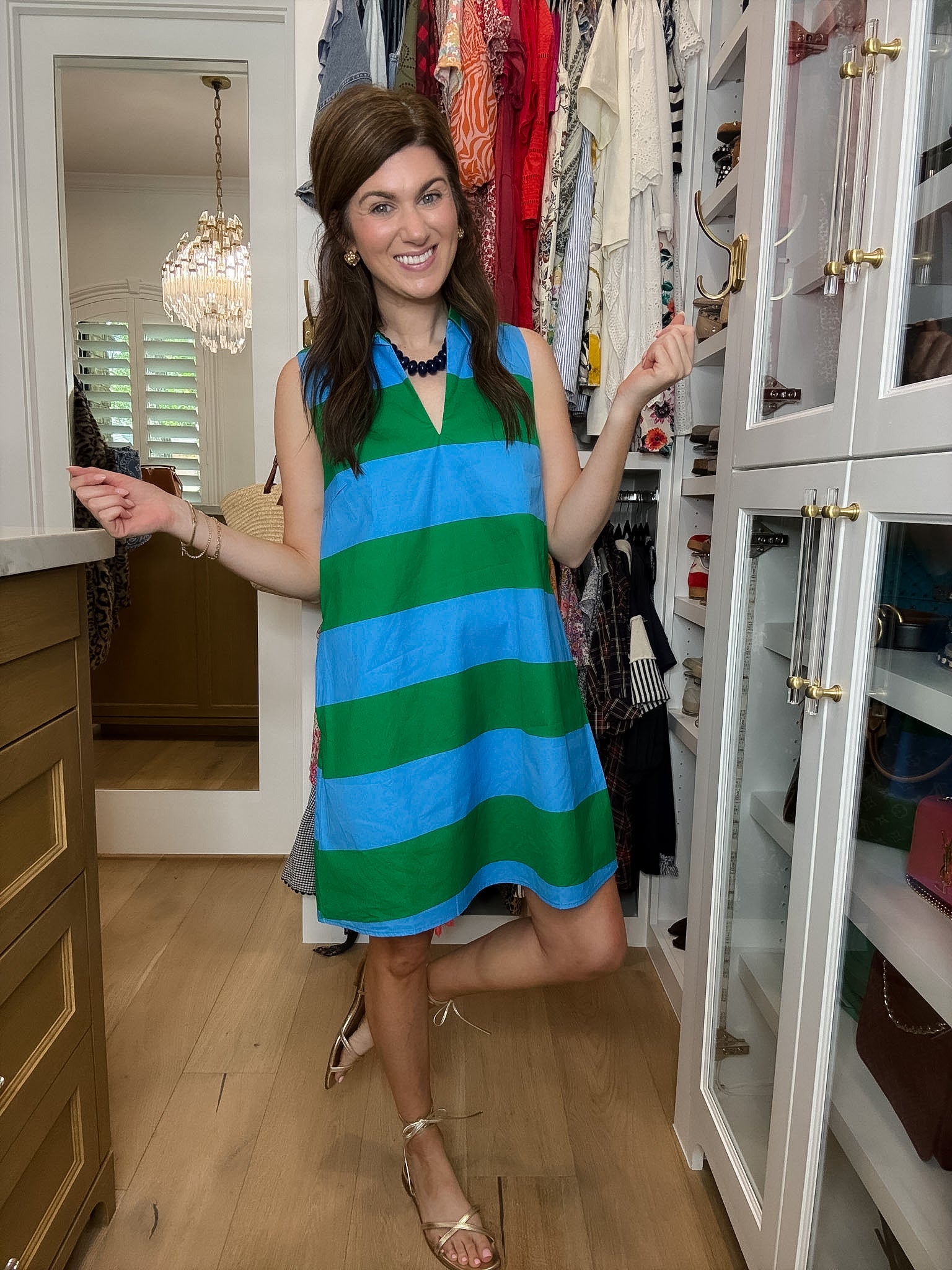 Sugarlips Lexya Collared Dress in Valdy Stripe
