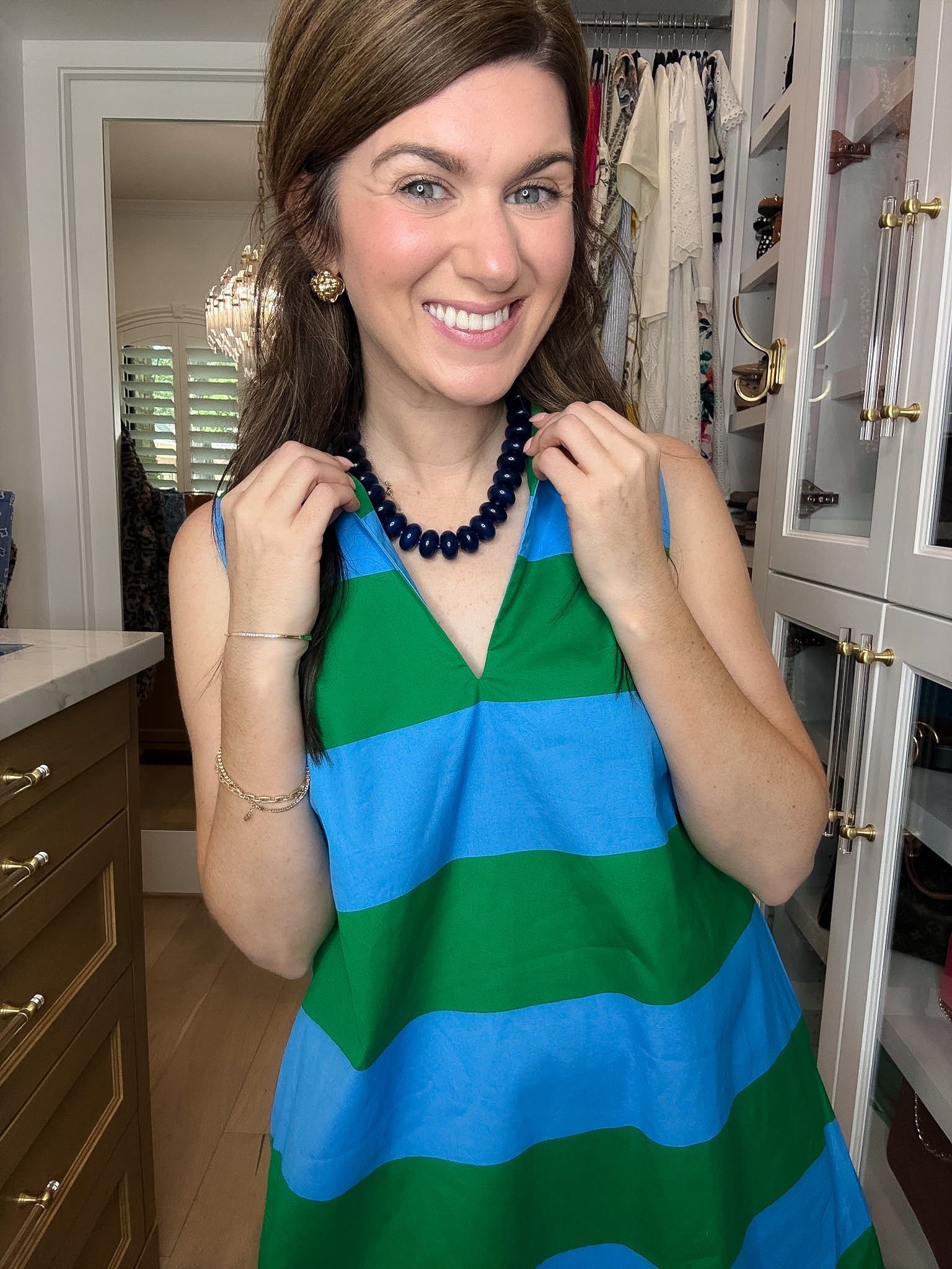 Bailey Beaded Necklace in Navy