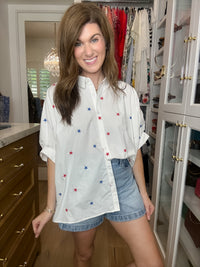Hometown Stars Embroidered Button Down