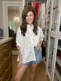 Hometown Stars Embroidered Button Down