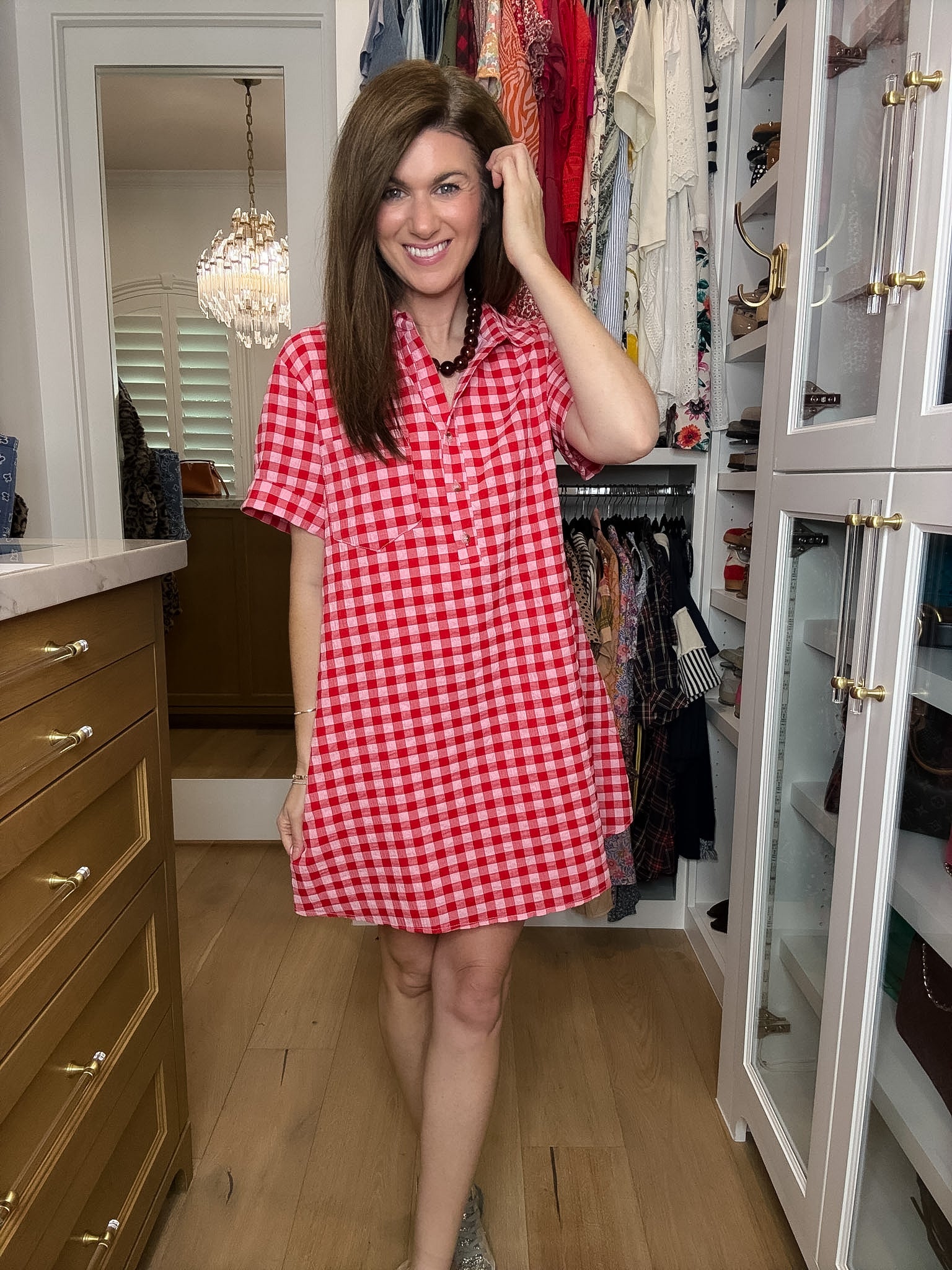 Simply Sweet Gingham Shirt Dress