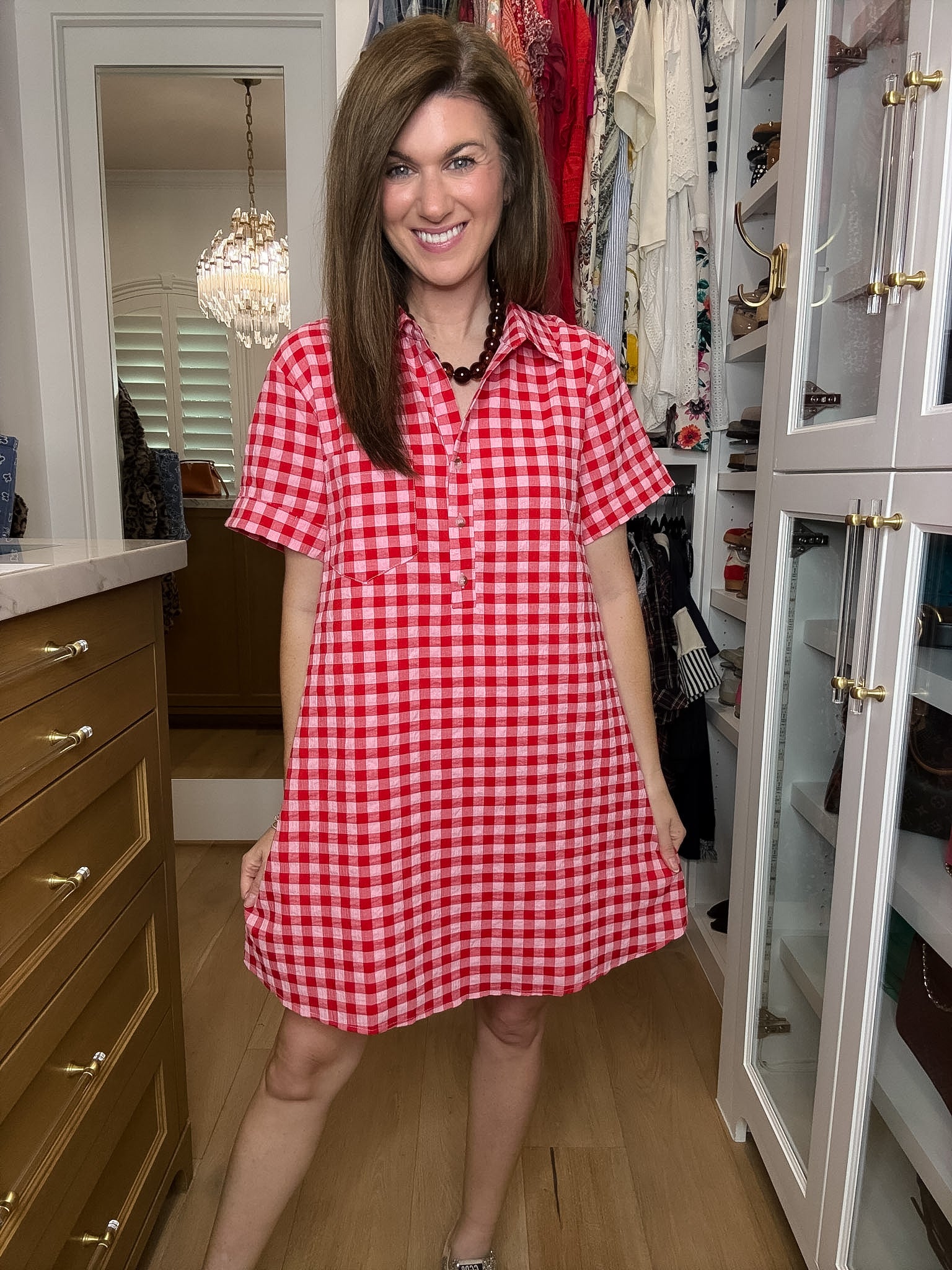 Simply Sweet Gingham Shirt Dress