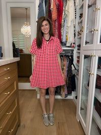 Simply Sweet Gingham Shirt Dress