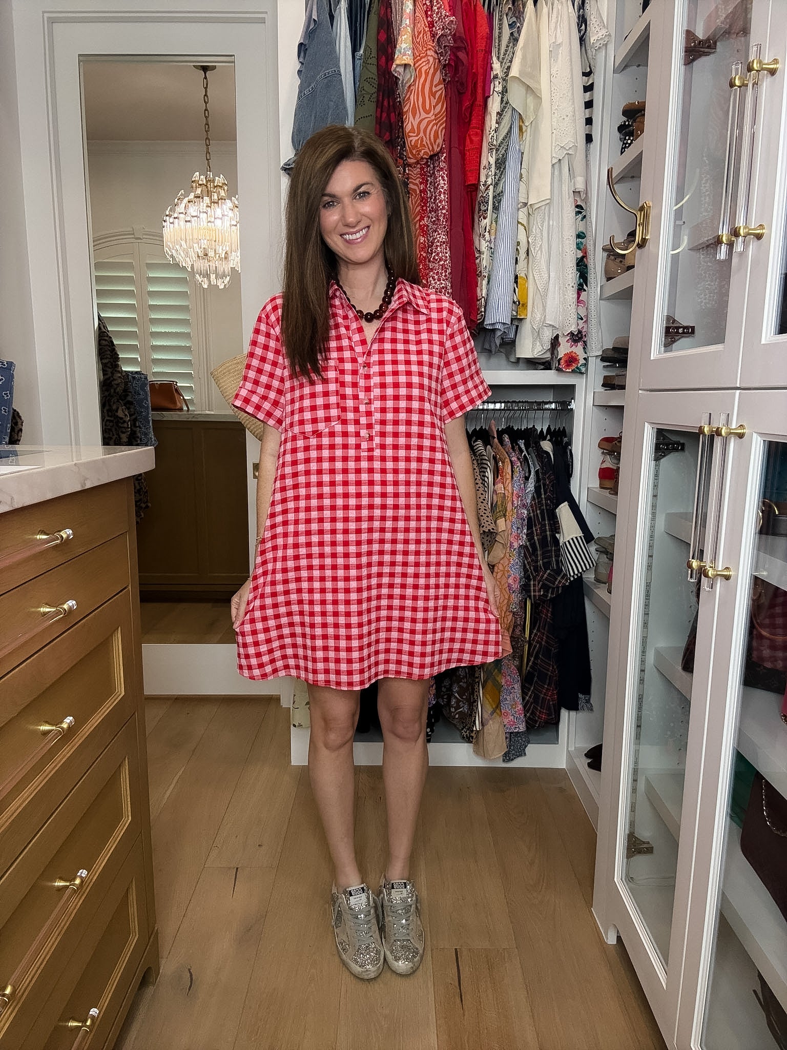Simply Sweet Gingham Shirt Dress