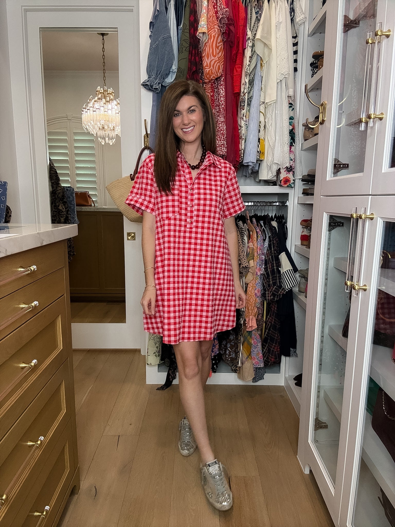 Simply Sweet Gingham Shirt Dress