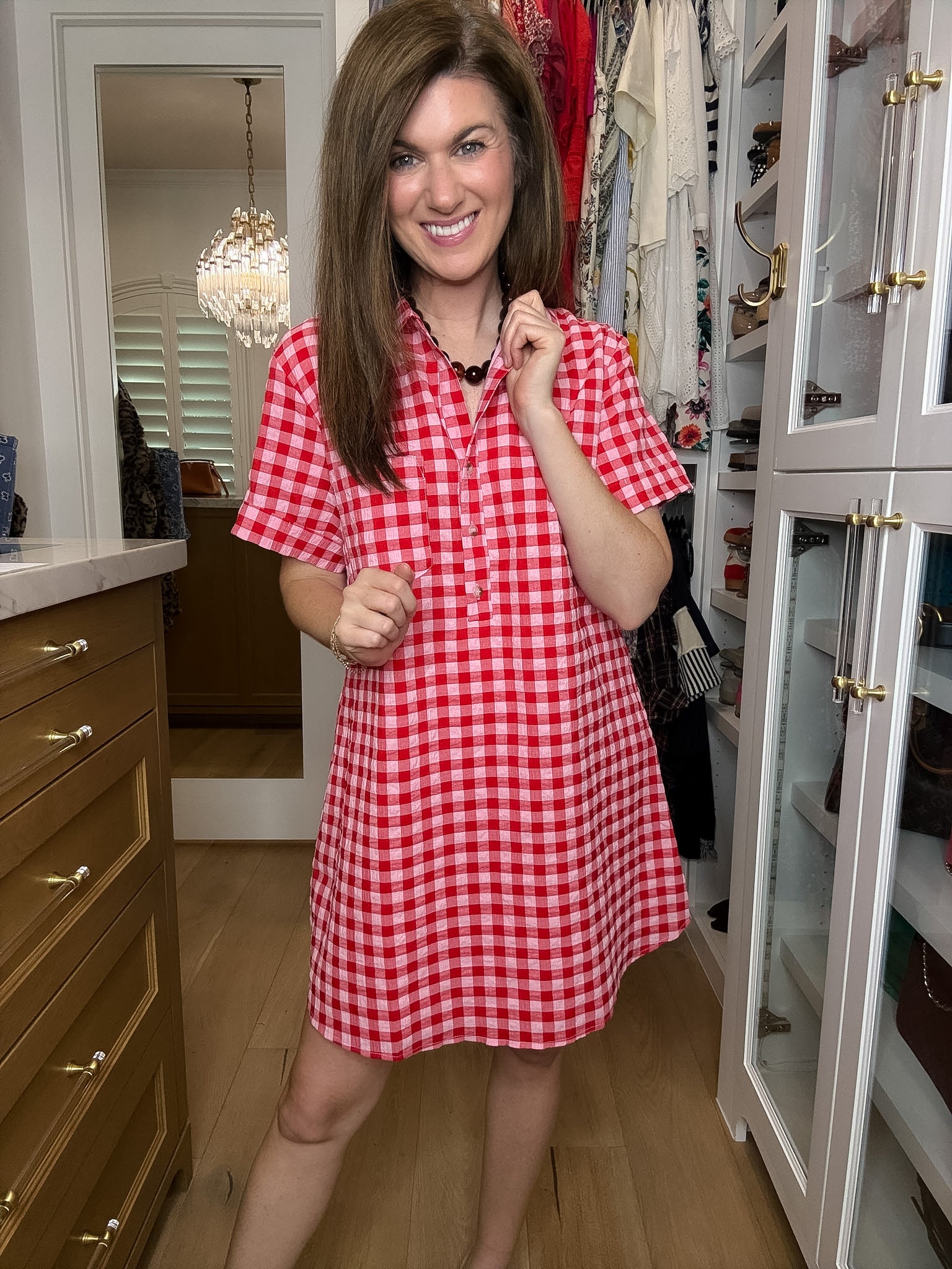 Simply Sweet Gingham Shirt Dress