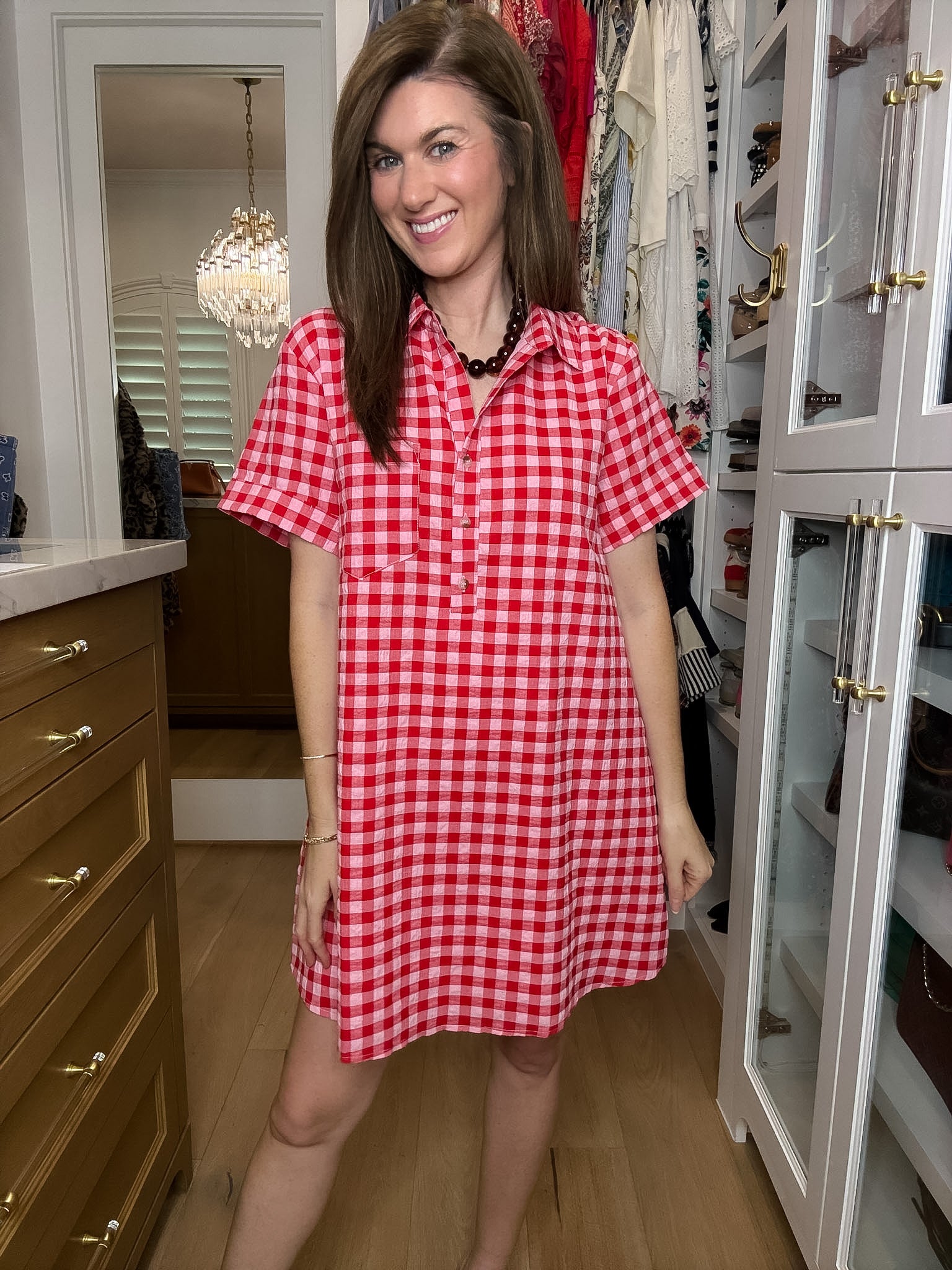 Simply Sweet Gingham Shirt Dress