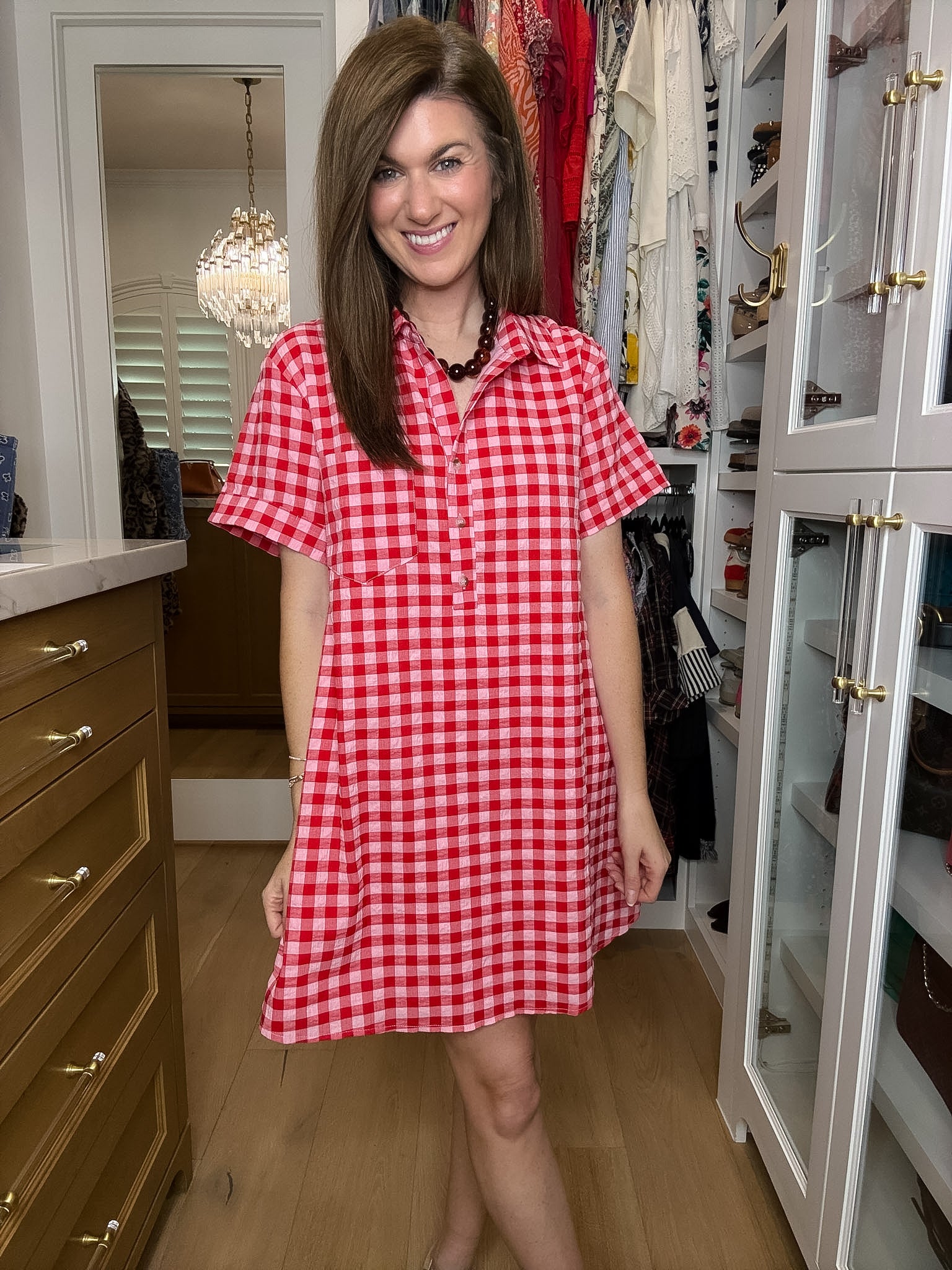 Simply Sweet Gingham Shirt Dress