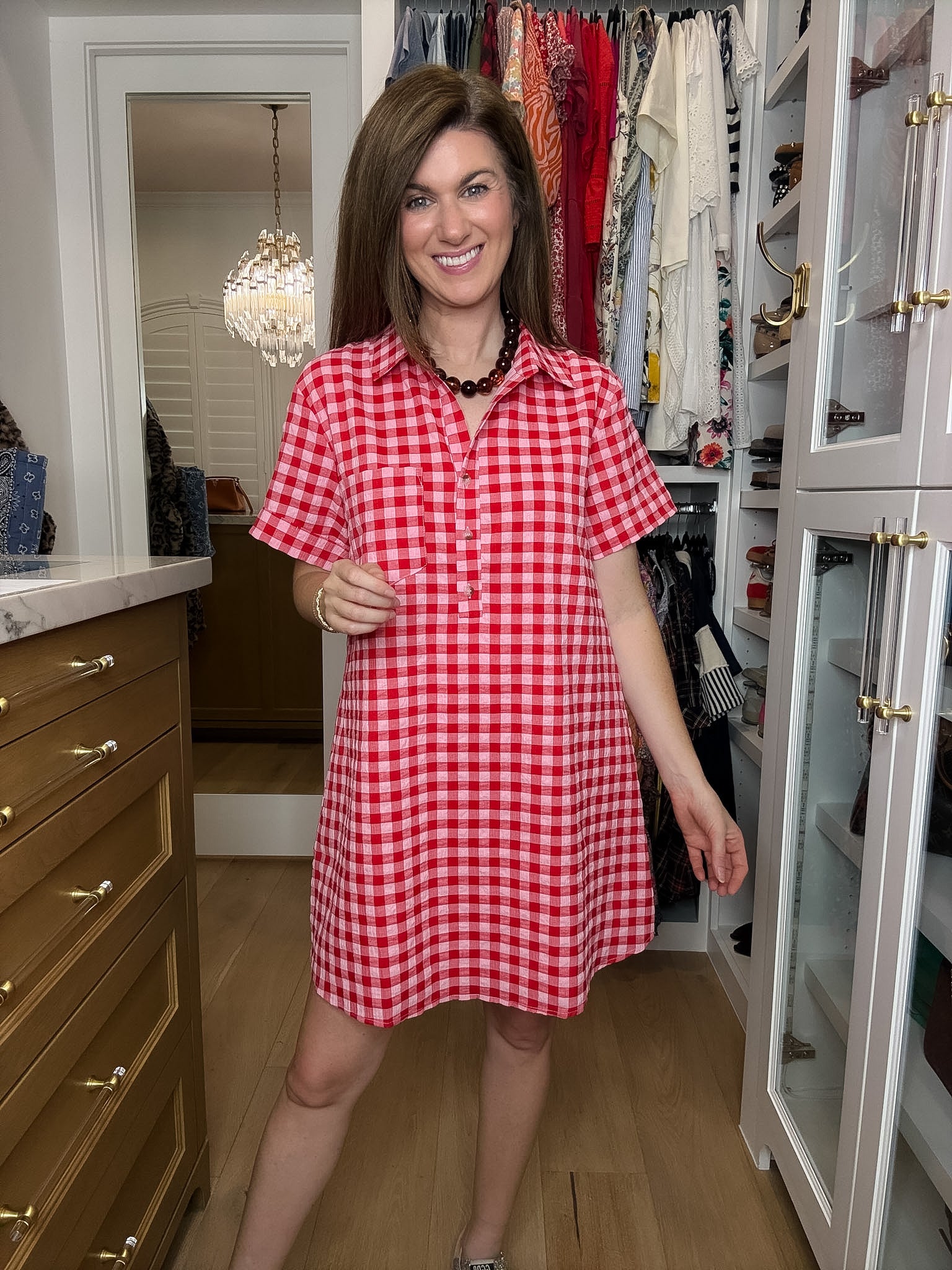 Simply Sweet Gingham Shirt Dress