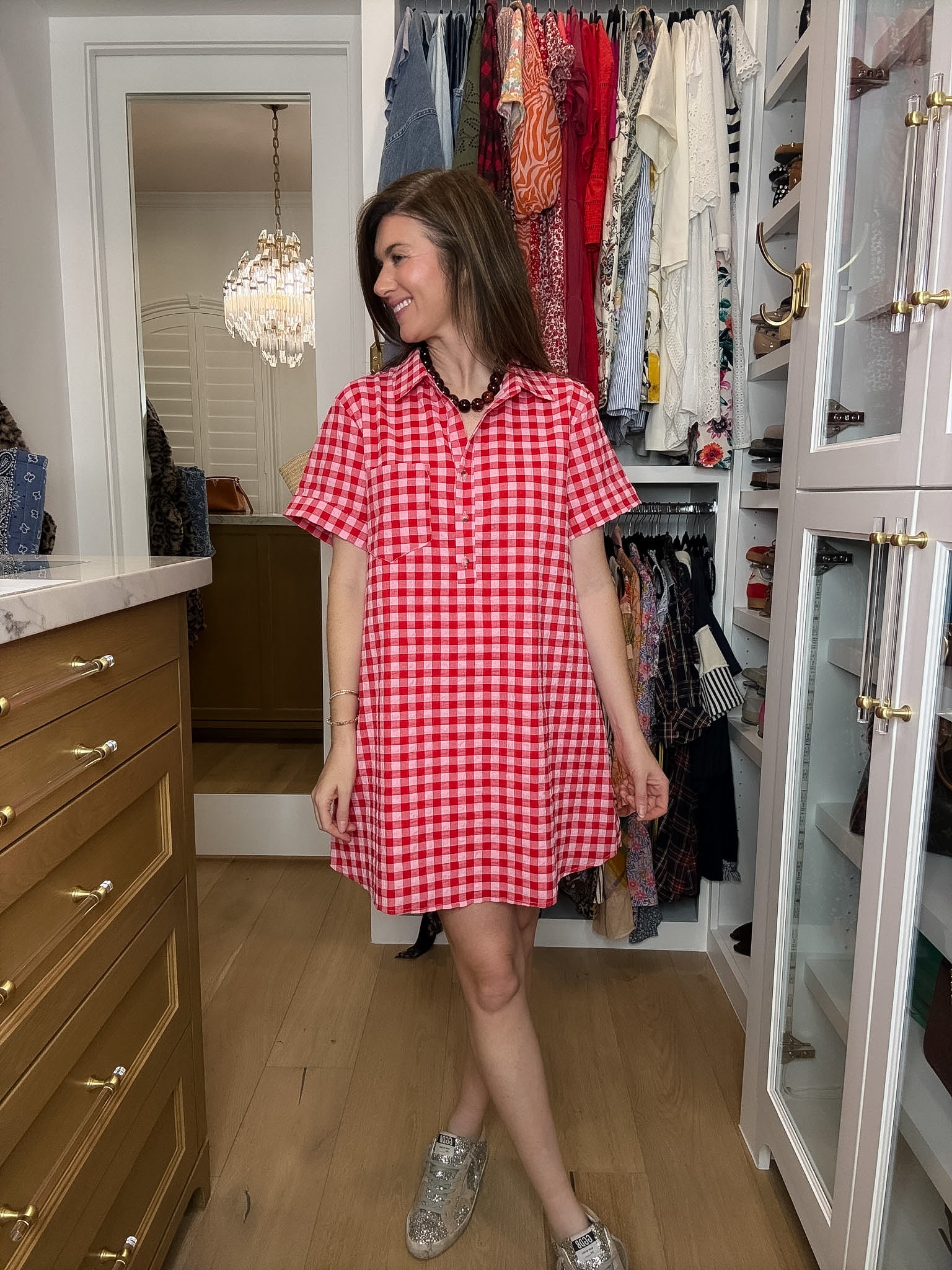 Simply Sweet Gingham Shirt Dress