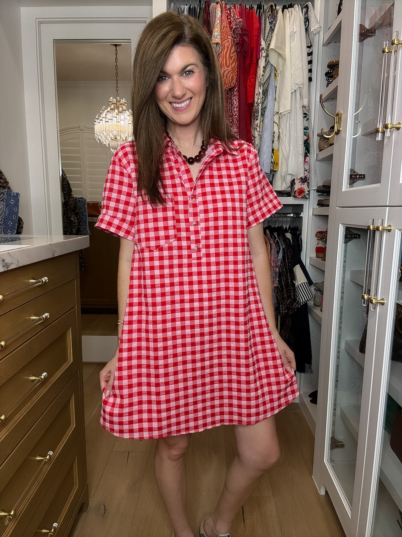 Simply Sweet Gingham Shirt Dress