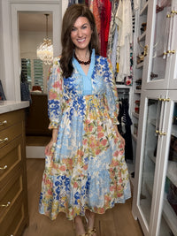 Painted Garden Midi Dress