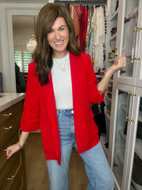 The First Impression Blazer in Red