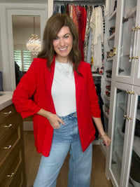 The First Impression Blazer in Red