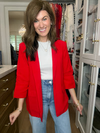 The First Impression Blazer in Red