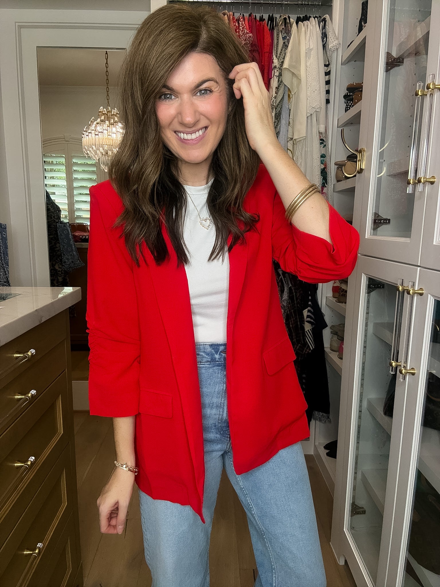 The First Impression Blazer in Red