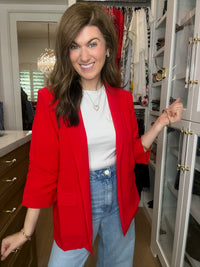 The First Impression Blazer in Red