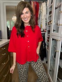 The Finishing Touch Cardigan in Red