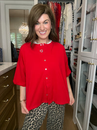 The Finishing Touch Cardigan in Red