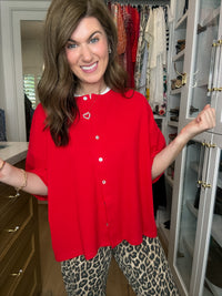 The Finishing Touch Cardigan in Red