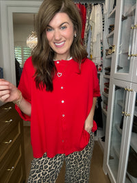 The Finishing Touch Cardigan in Red