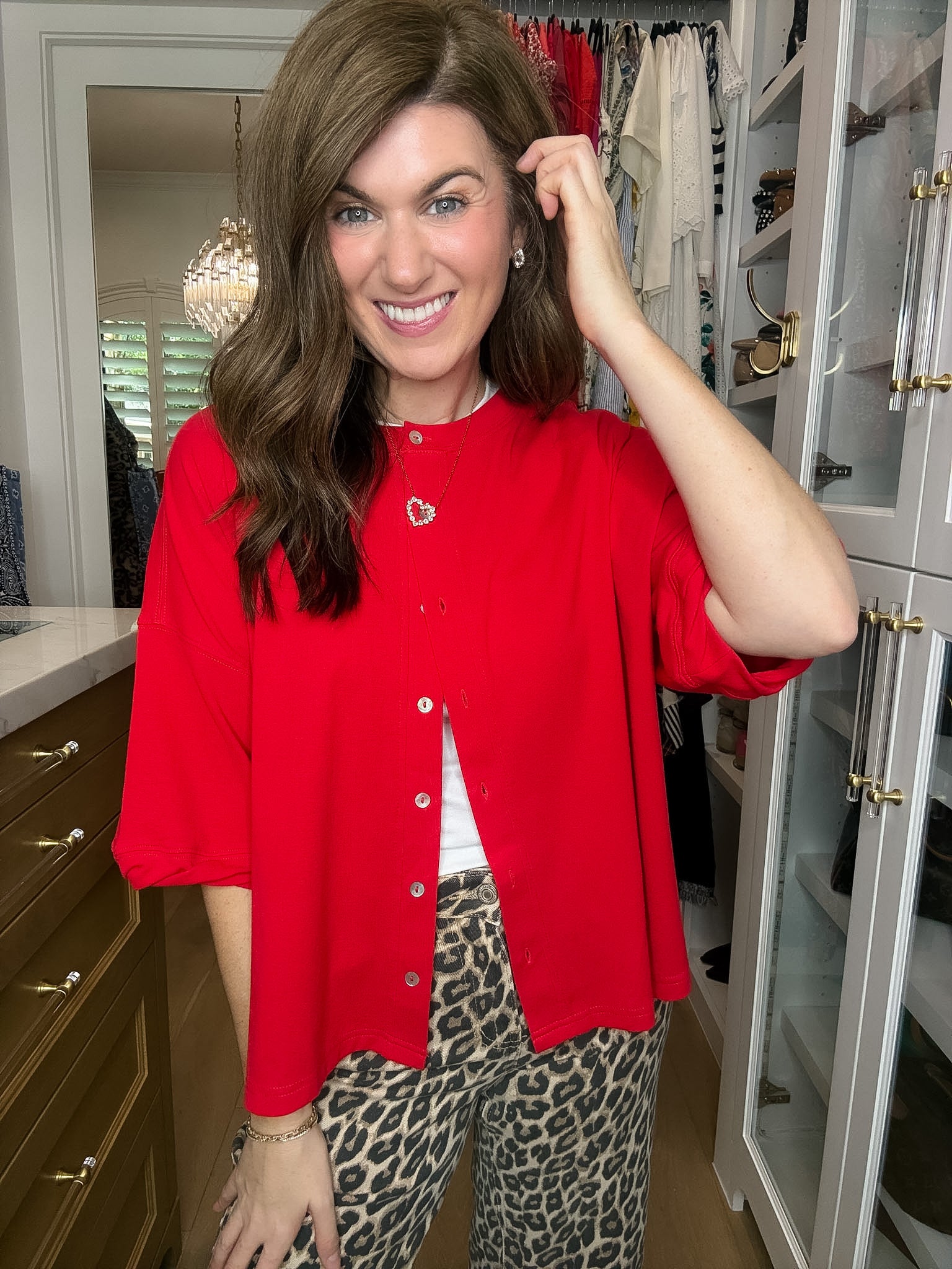The Finishing Touch Cardigan in Red